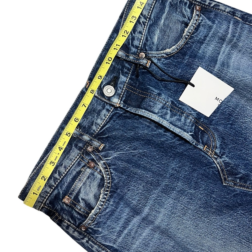 Moussy Vintage Denim Skirt M Button Fly Distressed Y2K Midi Raw Edge Japan - Picture 10 of 14